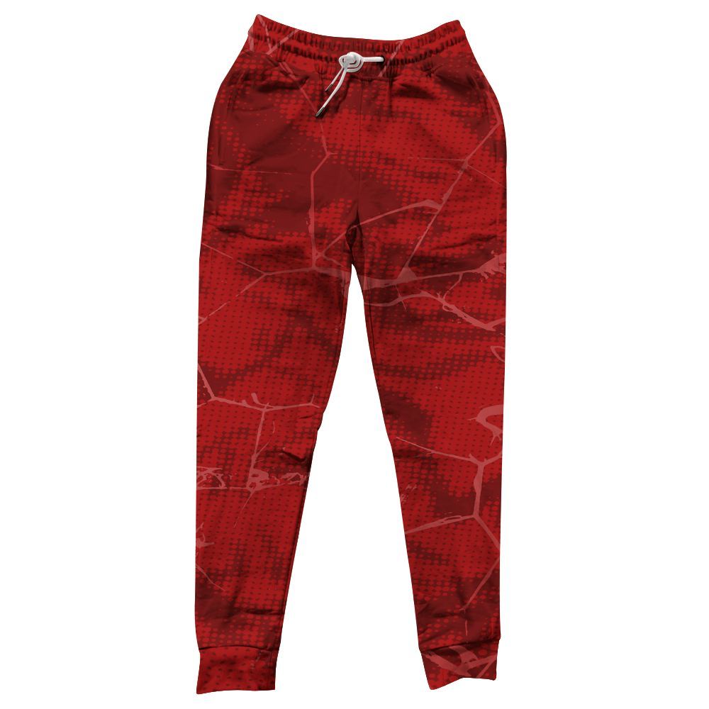 Sweatpant To Match Red Taxi 12s - Crack Graphic All Over Print