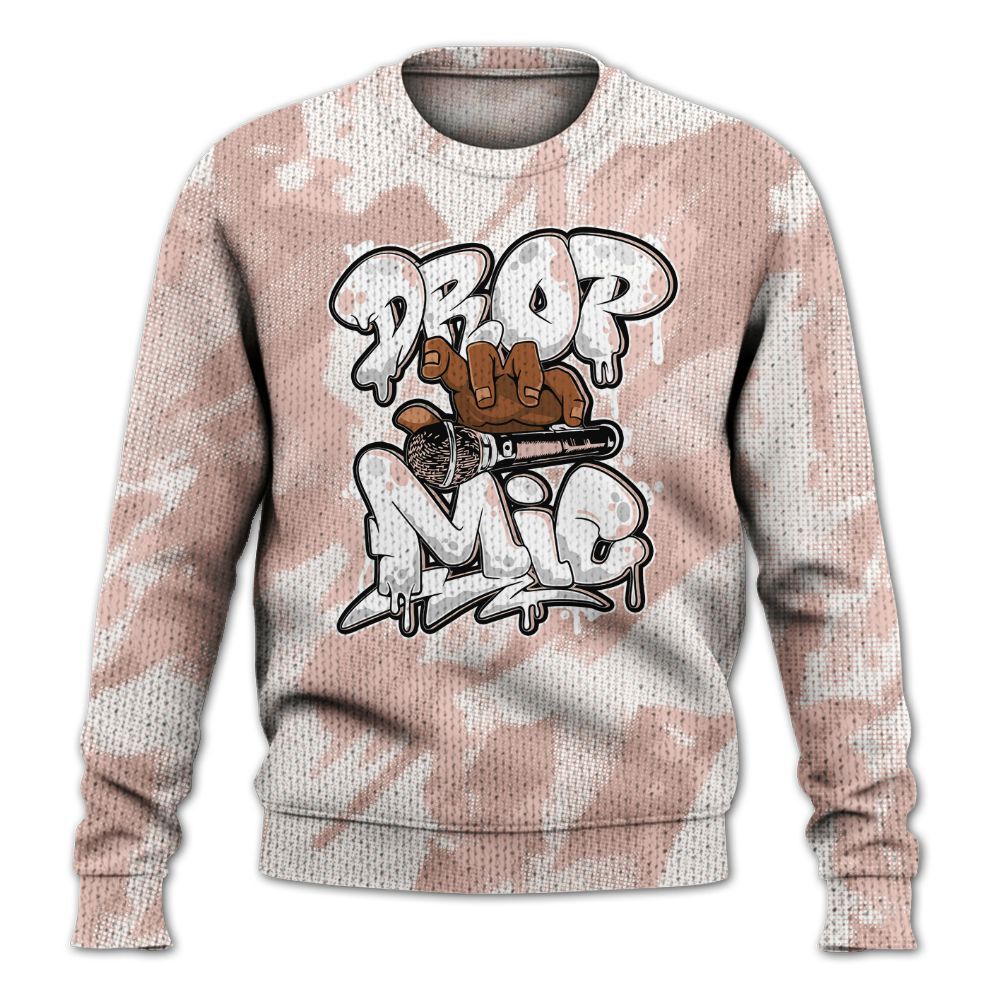 Knitted Sweater To Match Low Legend Pink 11s - Drop Mic Abstract