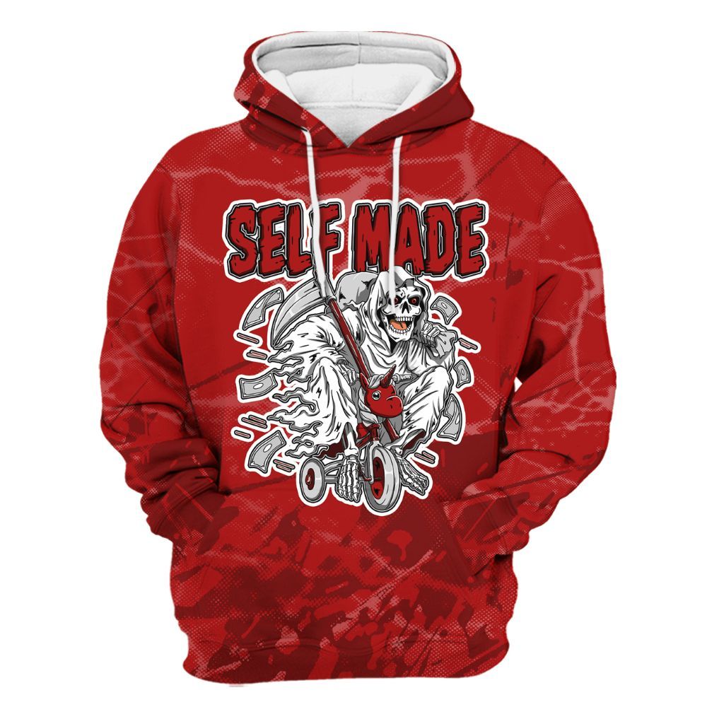 Hoodie To Match Red Taxi 12s - Self Make Skeleton Profound All Over Print