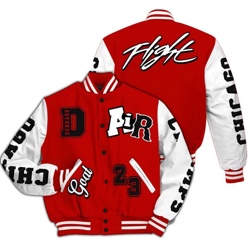 Varsity Jacket To Match Retro Fire Red 6s, AIR Number 23 GOAT All Over Print