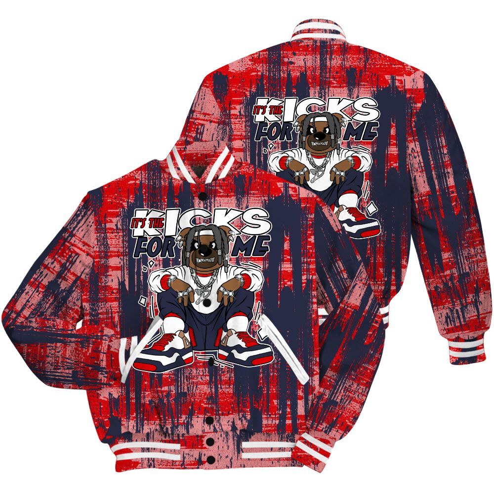 Varsity Jacket To Match Low OG Howard Bison 1s Shirt - Sneakers Bear Glitch Art All Over Print