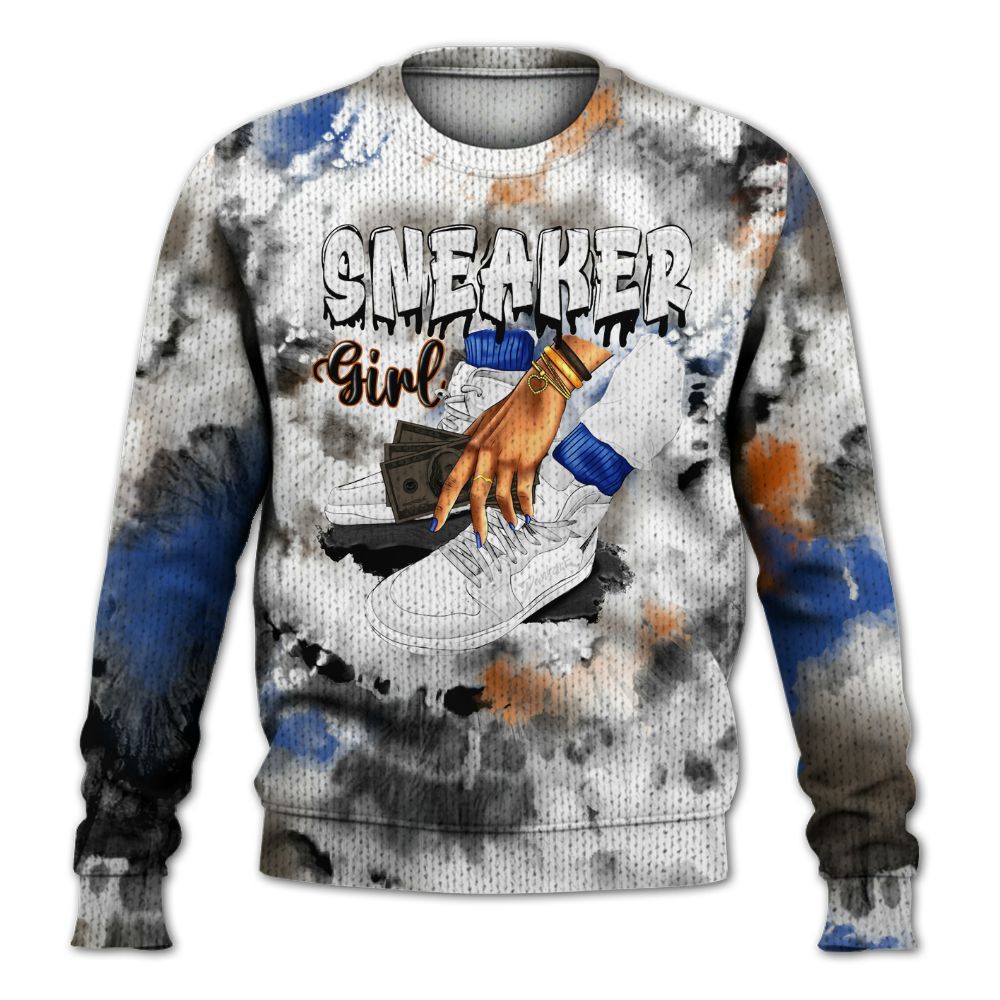 Knitted Sweater To Match Palermo GS League - SNEAKER Girl Money Drip Tie Dye
