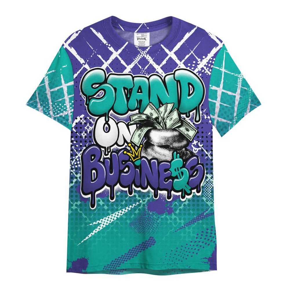 Shirt To Match Retro Grape 5s - Halftone Stand Business Drip All Over Print