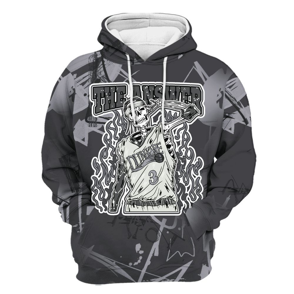 Hoodie To Match Fear 4s - Allen Answer Skeleton Messyz All Over Print