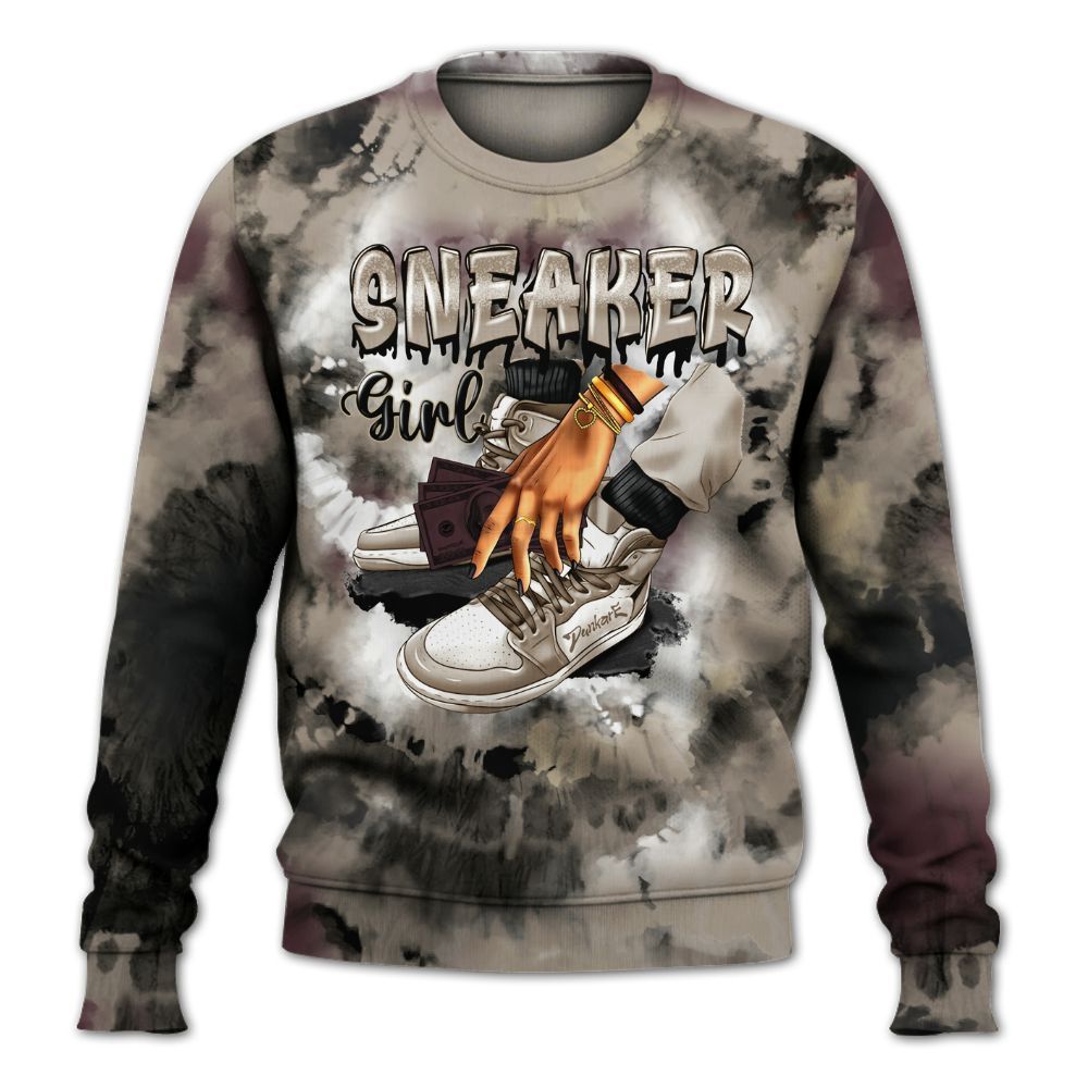 Sweatshirt To Match AMM Retro Phantom 4s - SNEAKER Girl Money Drip Tie Dye All Over Print