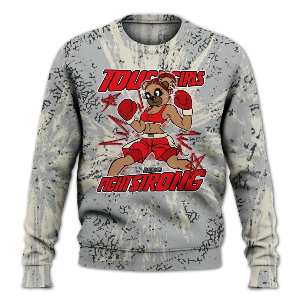 Sweatshirt To Match Cement Grey 3s - Gritty Girls Bear Luxury All Over Print