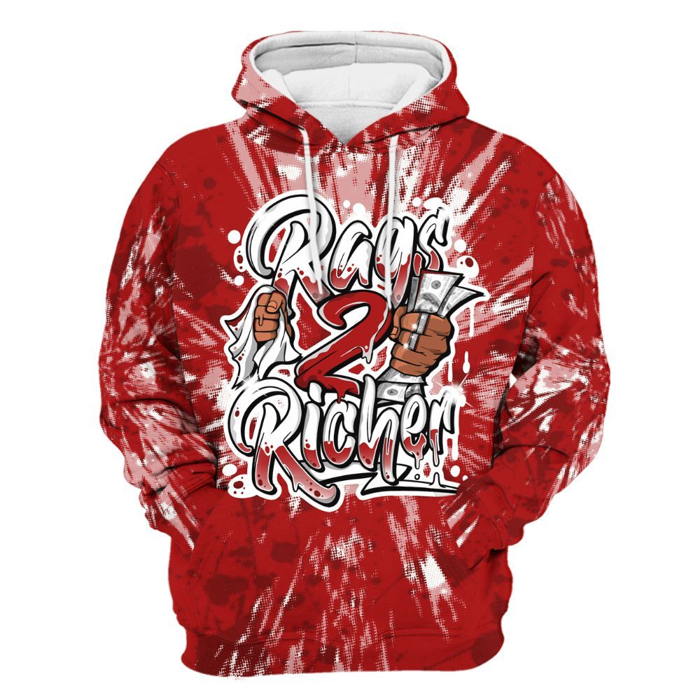 Hoodie To Match Red Taxi 12s - Rag 2 Rich Graphic Luxury All Over Print
