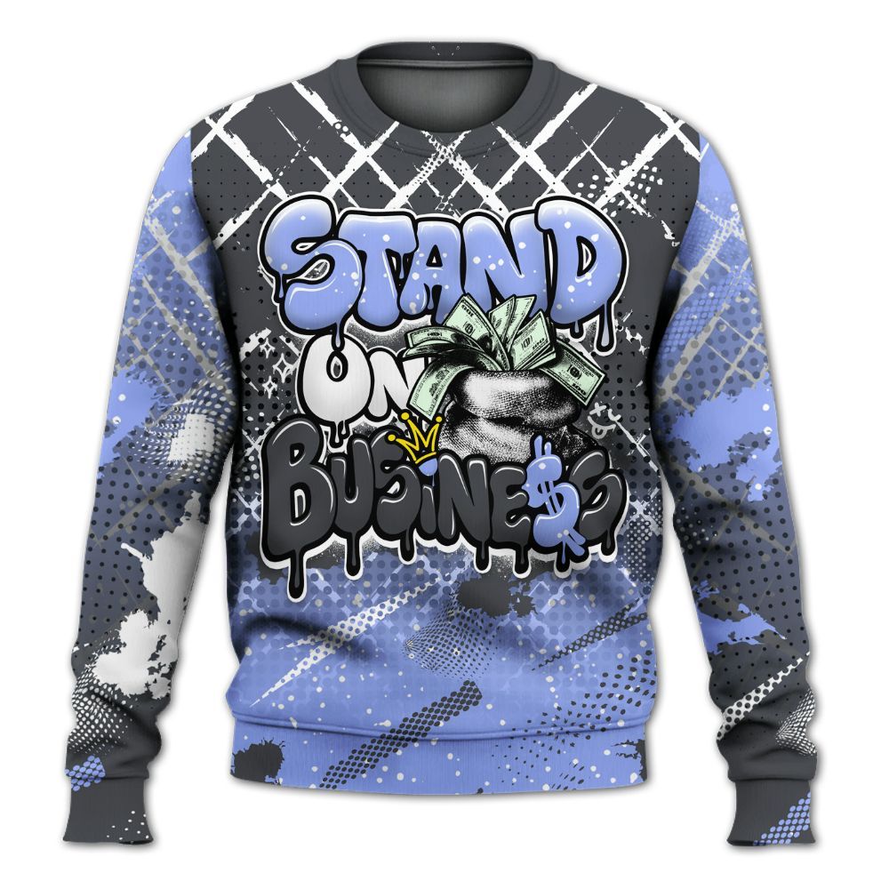 Sweatshirt To Match Retro Awake Racer Blue - Halftone Stand Business Dripping All Over Print