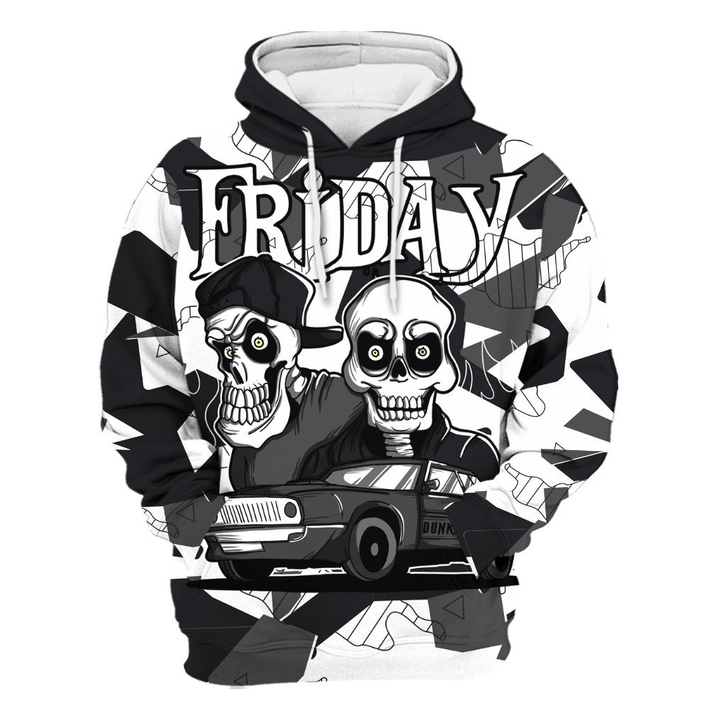 Hoodie To Match White Thunder 4s - Friday Funny Retro All Over Print