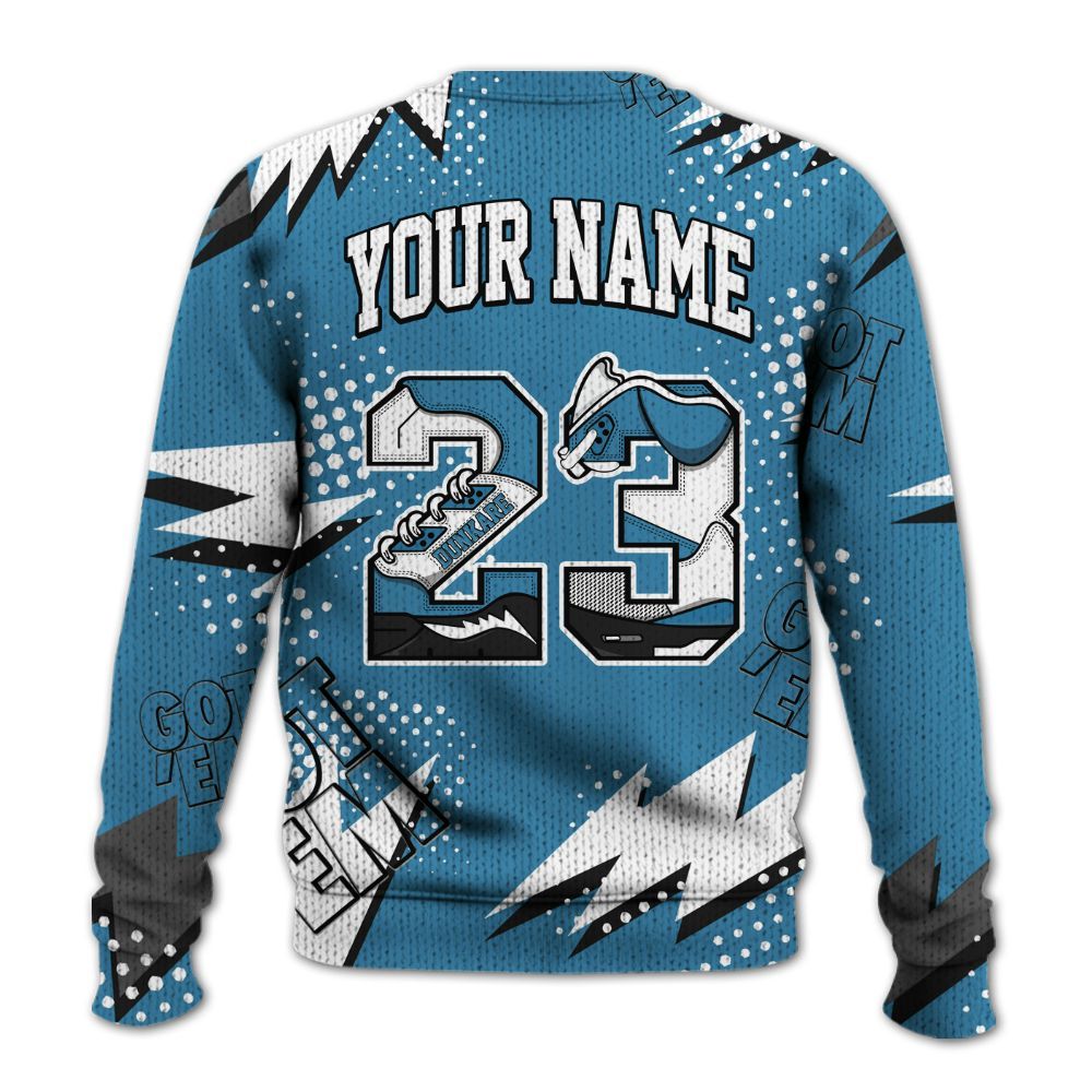 Knitted Sweater To Match High OG UNC Reimagined 1s - Custom Name Number 23 5s
