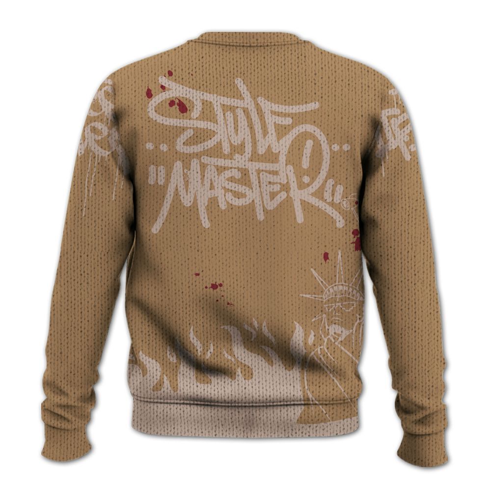 Knitted Sweater To Match Kobe 4 Gold Medal - Graphic Fck Around Find Out