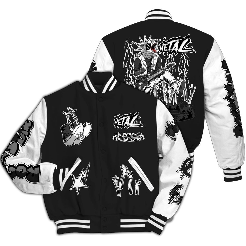 Varsity Jacket To Match Black Cat NET 4s - Punk Rock Raccoon All Over Print