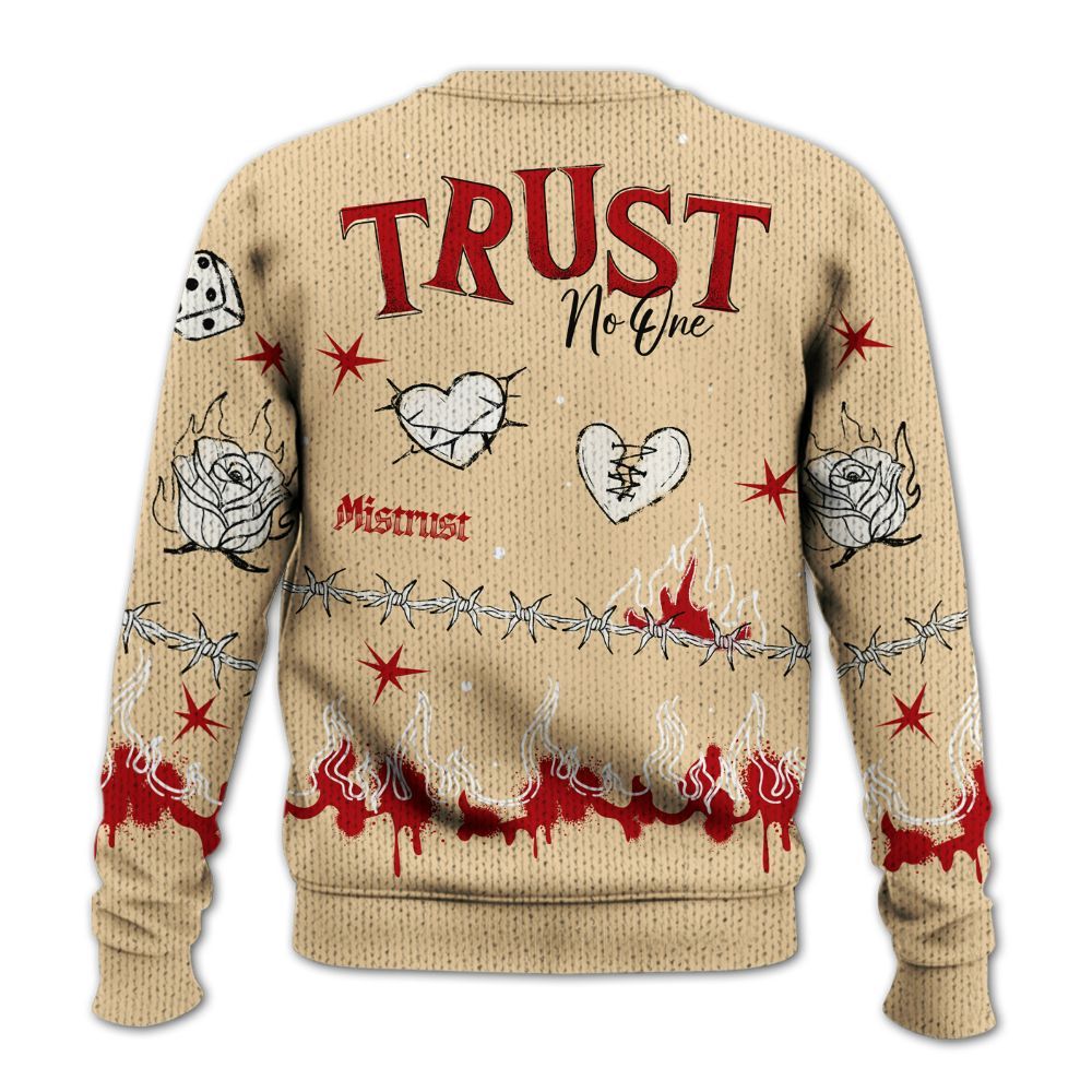 Knitted Sweater To Match Dunk Low Strawberry Waffle - Trust No One Snake-Bite Doodle Crayon