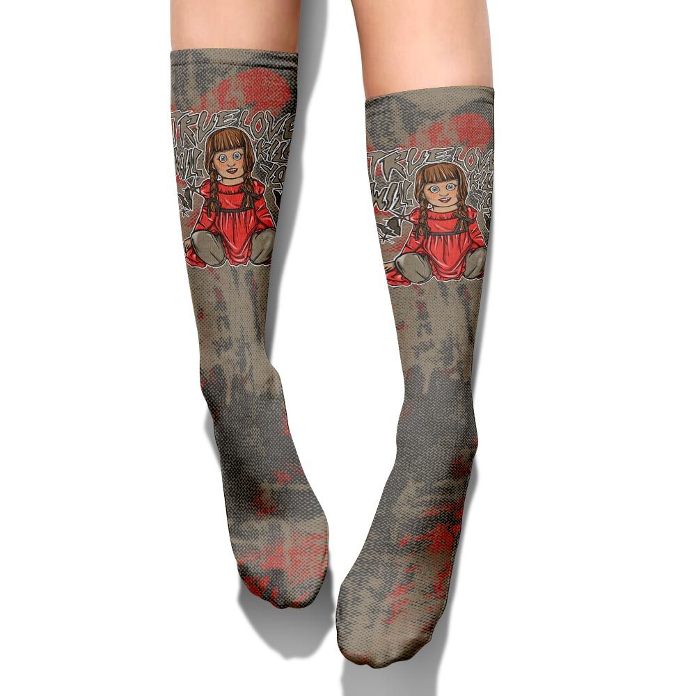 Sock To Match Olive 9s - Genuine Loves Bear Halloween Heart Grunge