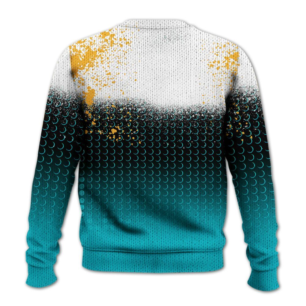 Knitted Sweater To Match Retro Aqua 5s - Halftone Time Is Money