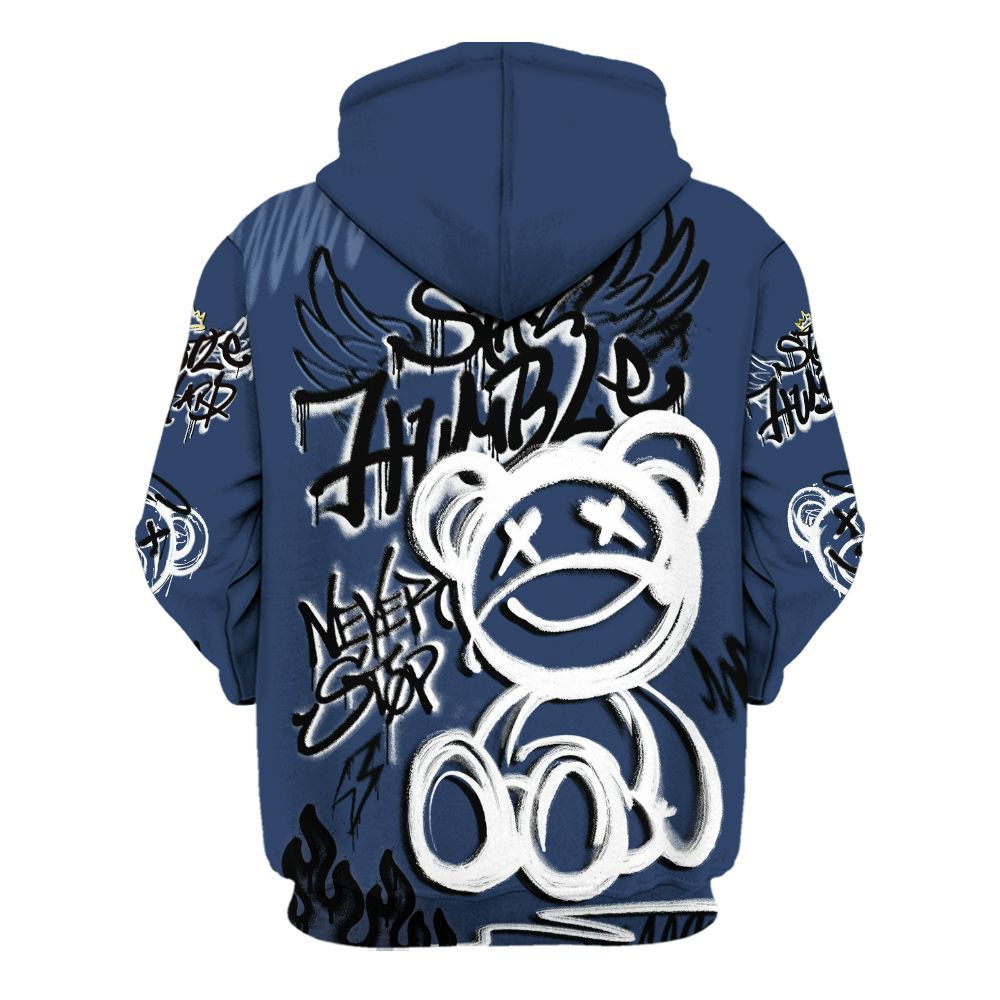 Hoodie To Match Low 85 Metallic Blue 1s - Humble Drip Streetwear Graffity All Over Print