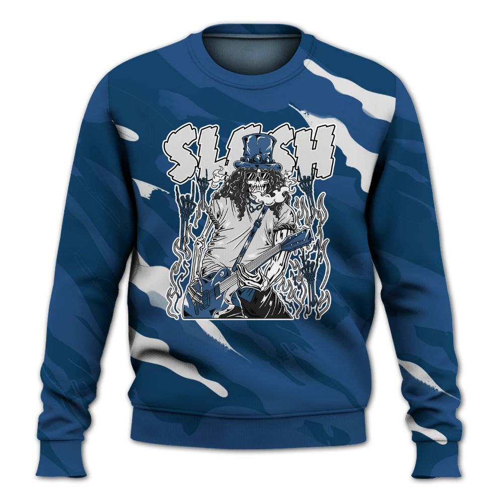 Sweatshirt To Match High OG Midnight Navy 1s - Slash Skeleton Colored All Over Print