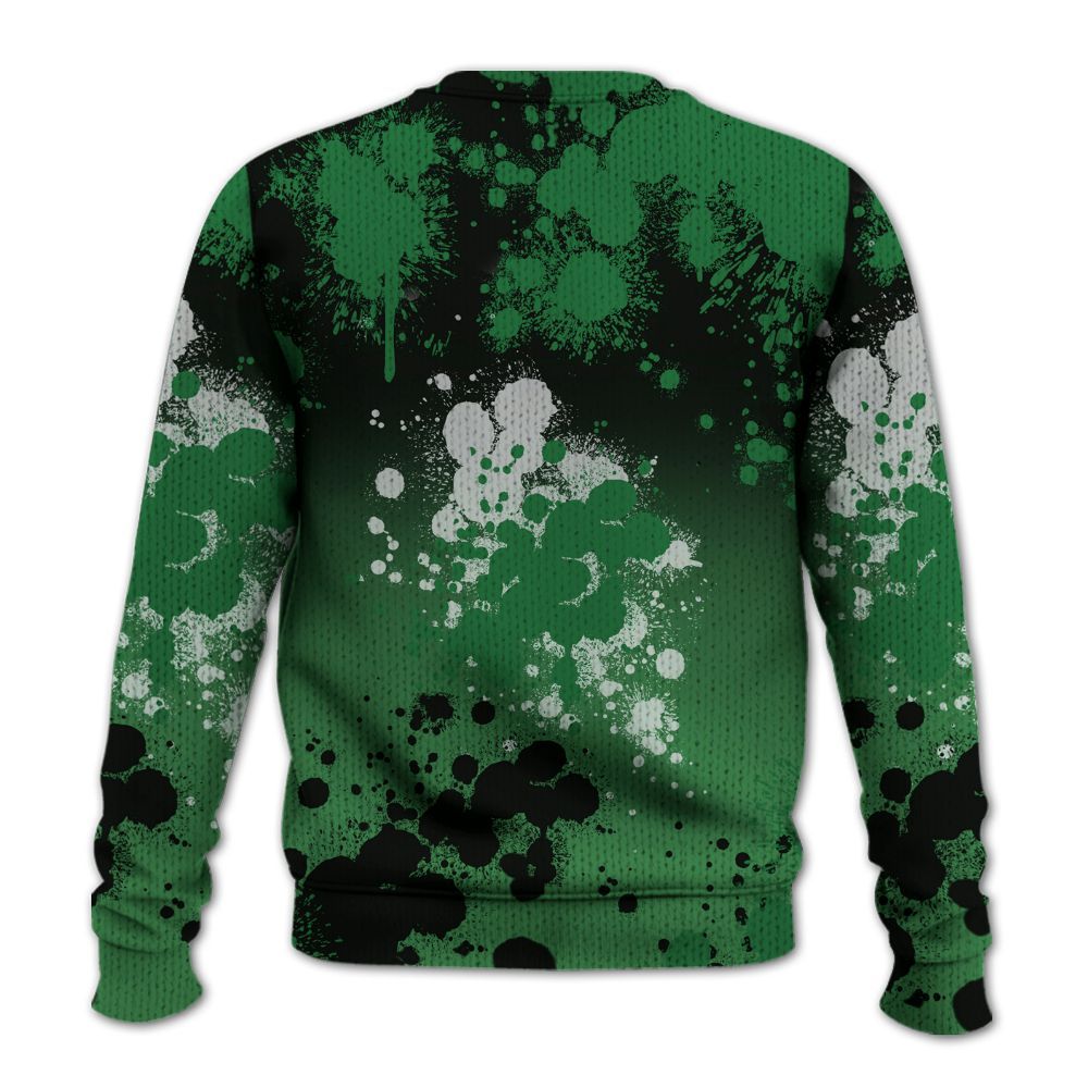 Knitted Sweater To Match Lucky Green 1s - God Blessed Ink Drip