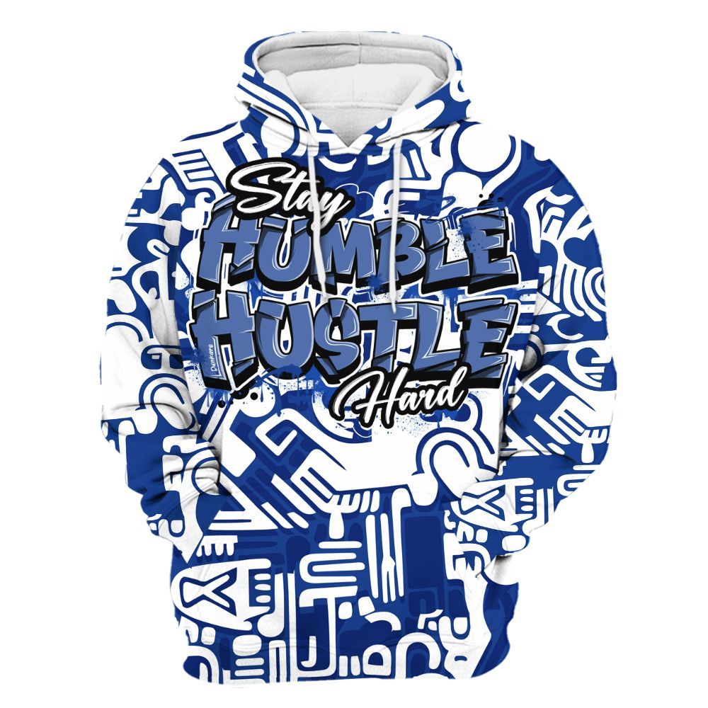 Hoodie To Match Air Foamposite One Royal - Humble Hustle Retro All Over Print
