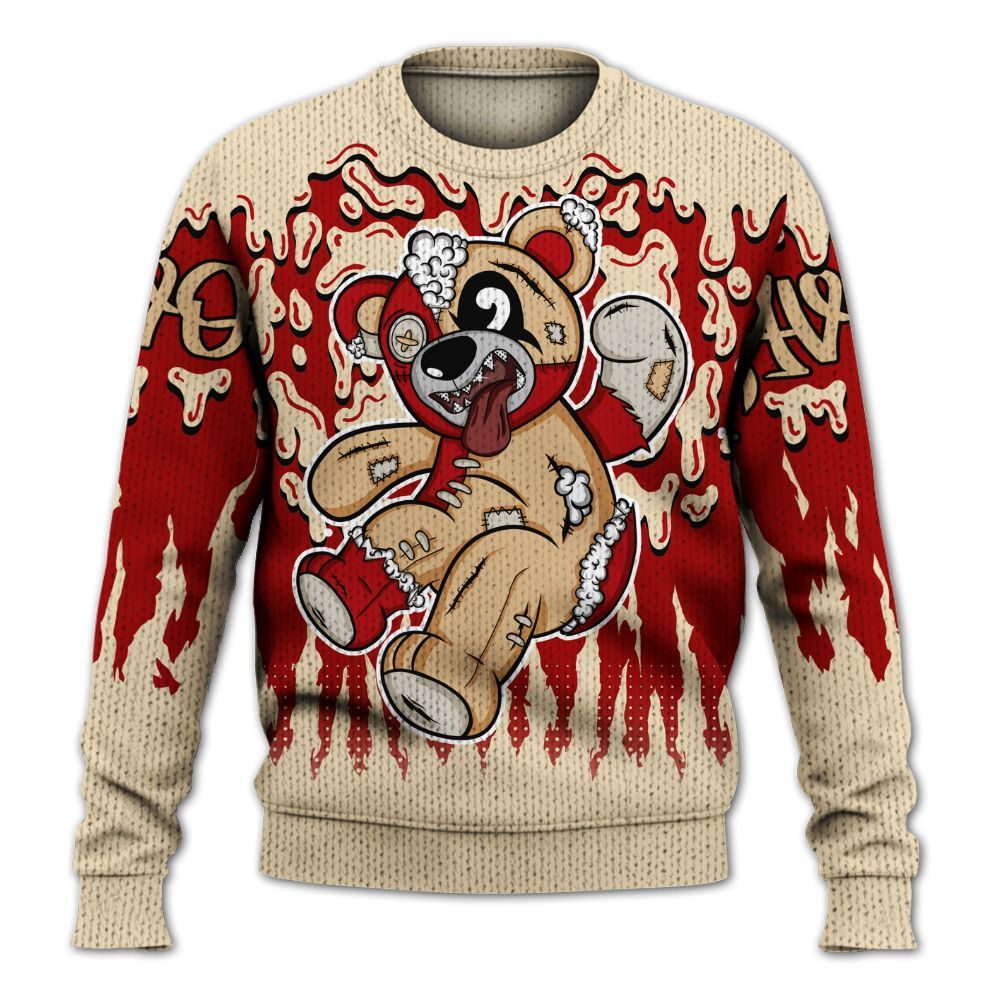 Knitted Sweater To Match Dunk Low Strawberry Waffle - Havok Bear Dripping