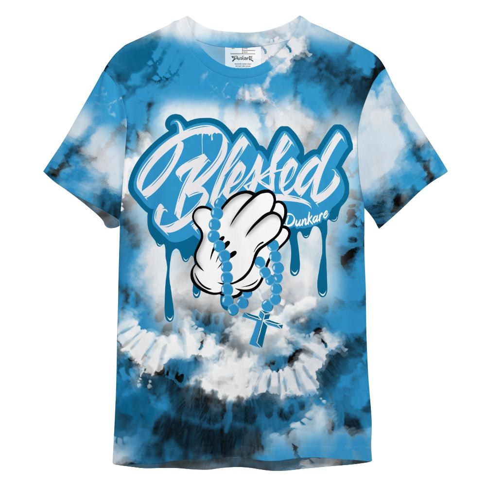 Shirt To Match Shirt Streetwear God Blessed Drip Tie Dye, Powder Blue 9s T-- To Match Sneaker Powder Blue 9s Graphic Tee NCT