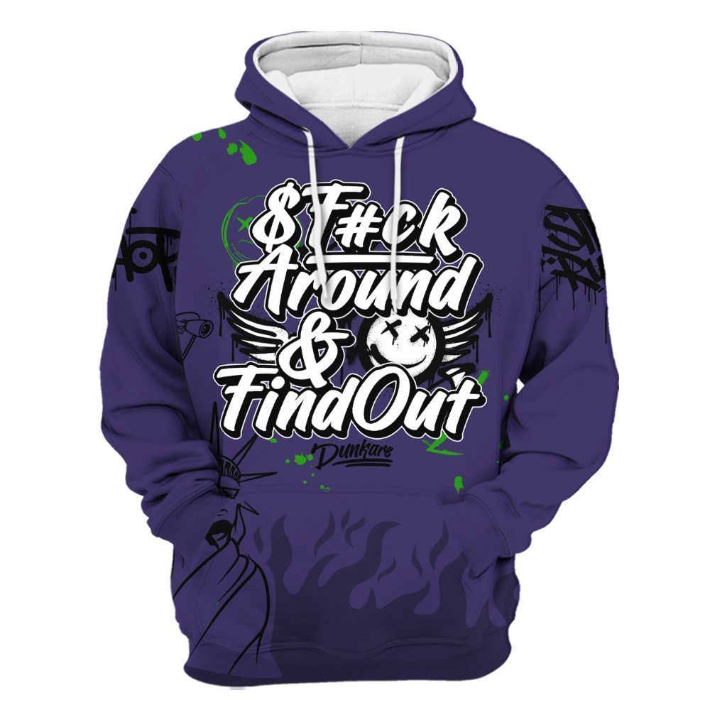 Hoodie To Match Retro Court Purple 13s - Graphic Fck Around Find Out All Over Print