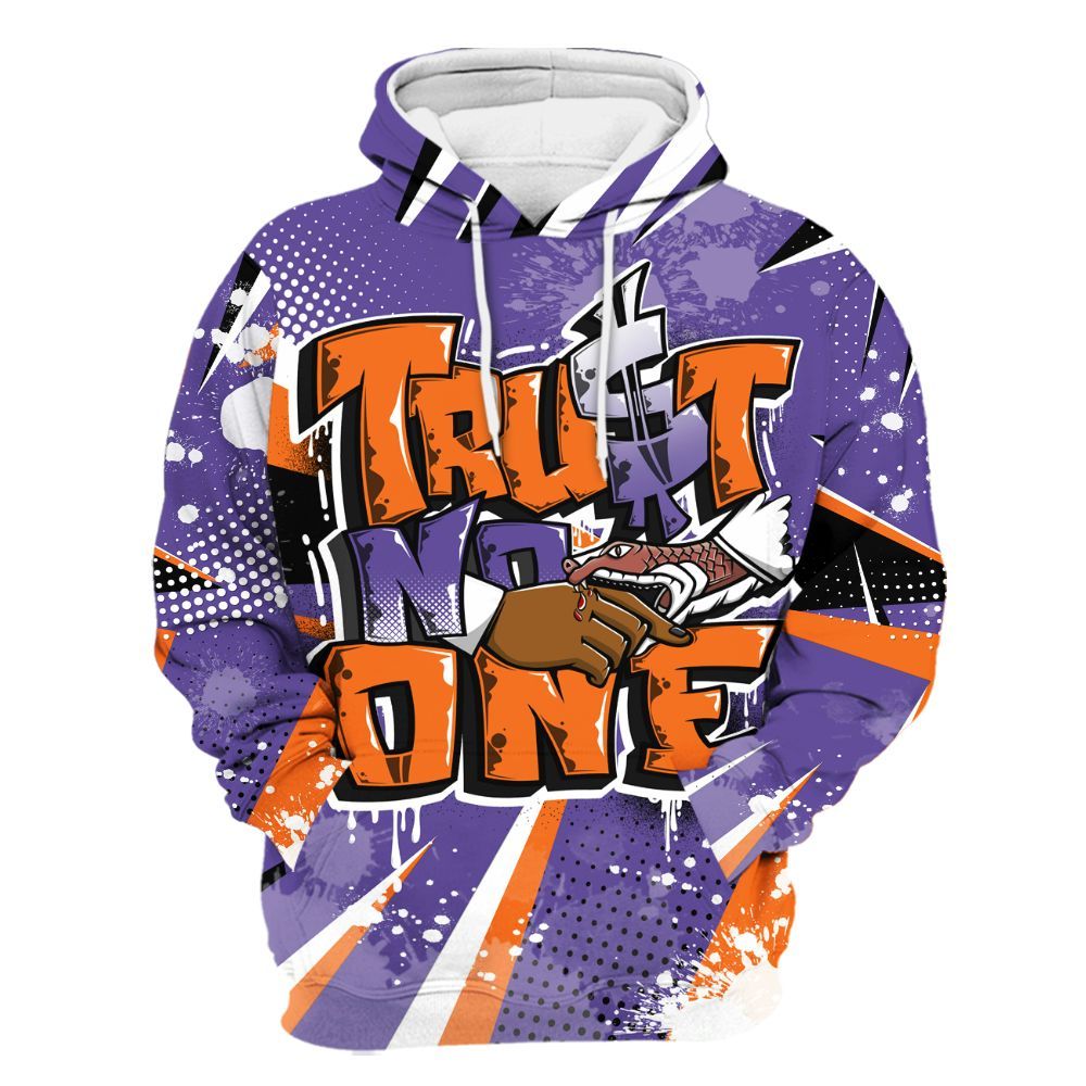 Hoodie To Match Air Max Waffle SP Voltage Purple - Poly Trust No One Dripping All Over Print