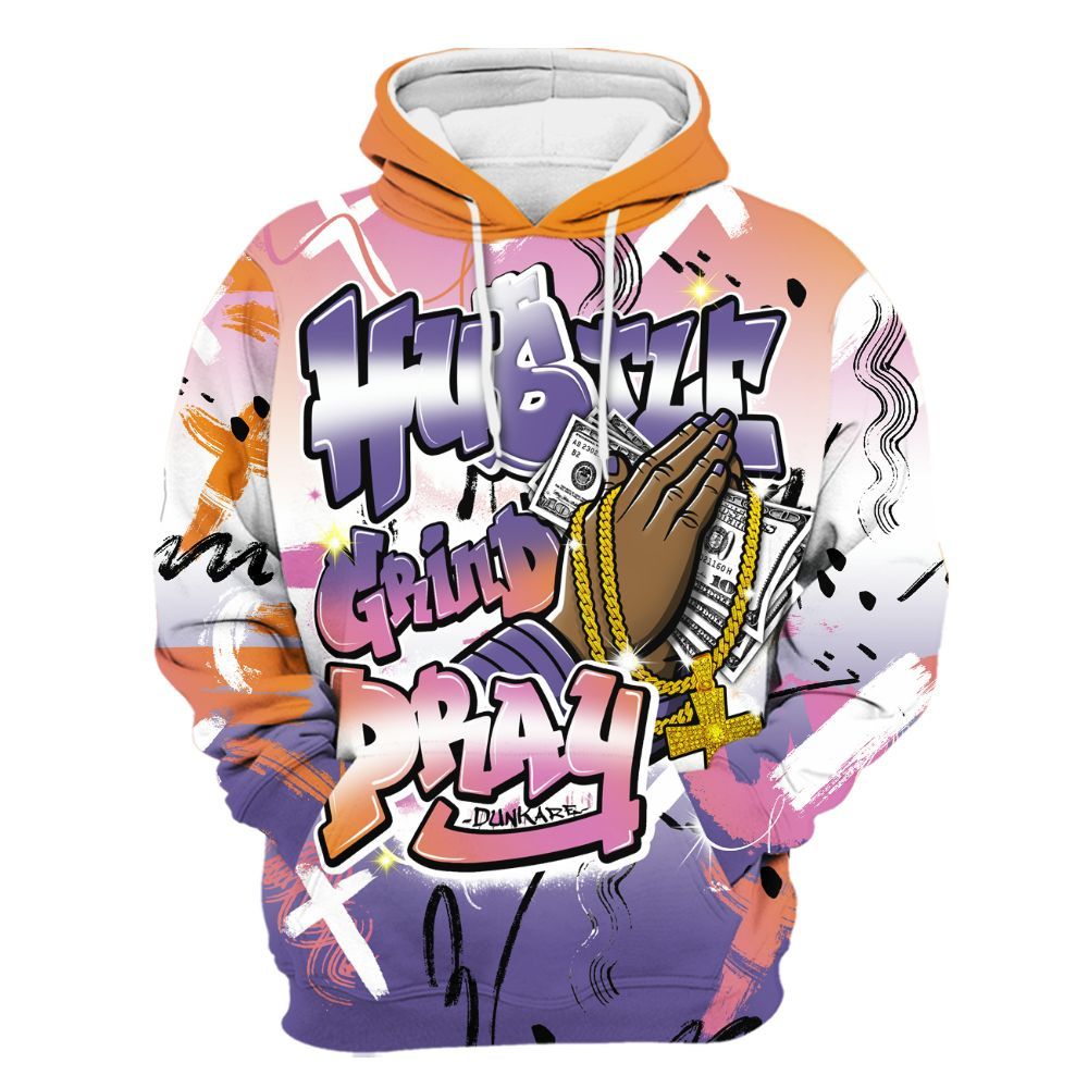 Hoodie To Match Book Sunset 1s - Money Hustle Grind Pray All Over Print