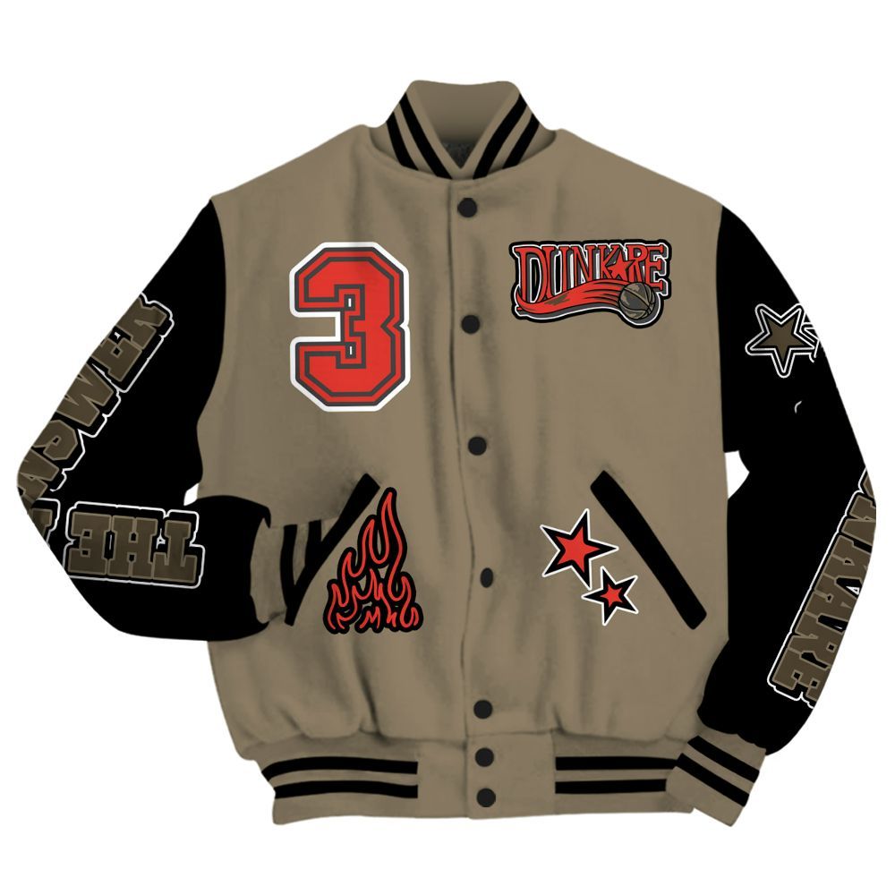 Varsity Jacket To Match Olive 9s - Allen Answer Skeleton All Over Print