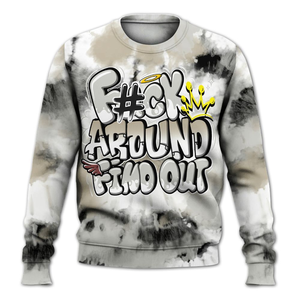 Sweatshirt To Match RM Canyon Rust 4s - Tie Dye FK Around Find Out All Over Print