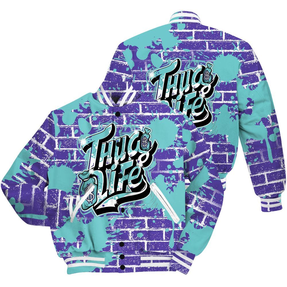 Varsity Jacket To Match Low Hornets 1s Shirt - Free Thug Living Graphic Brick Art All Over Print
