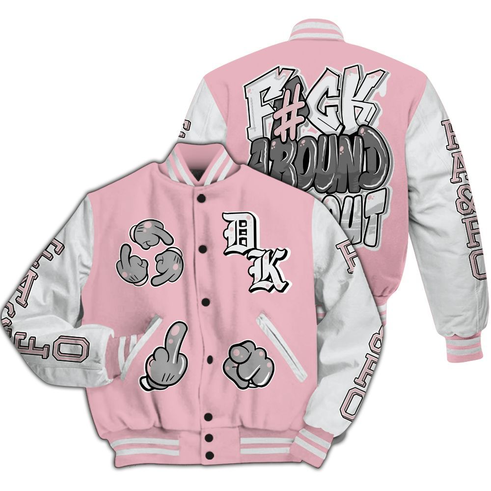 Varsity Jacket To Match Air Max DN Pink Foam - F Around Find Out Graphic All Over Print