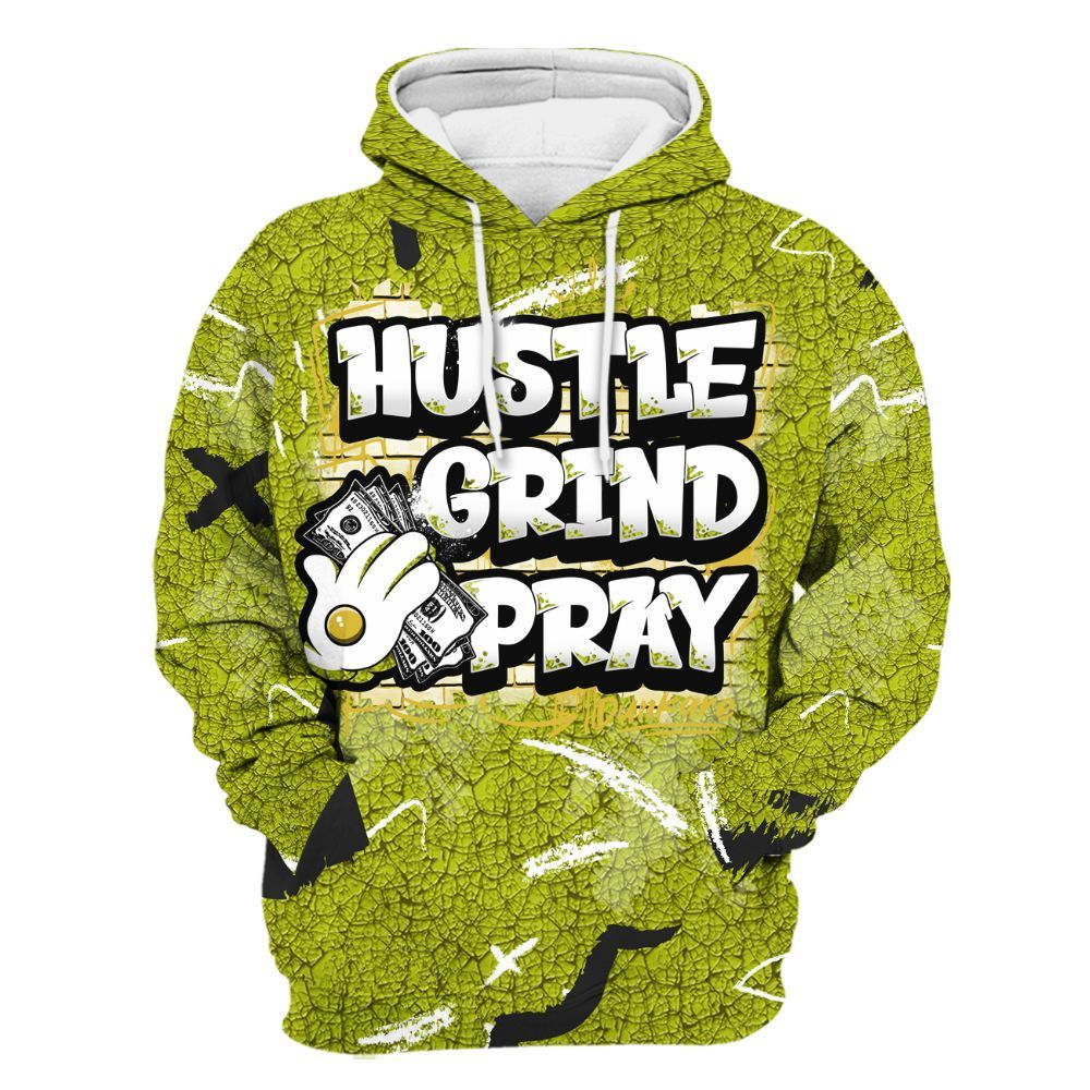 Hoodie To Match Dunk Low QS Halloween Skull - Hustle Grind Pray Retro All Over Print