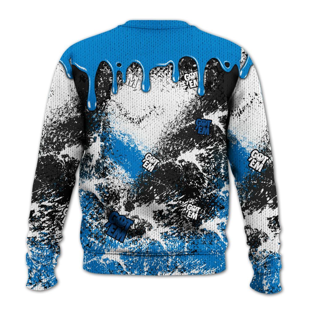 Sweater To Match High OG FragmentxULA White Black 1s - Dripping 23 Drip Graphic