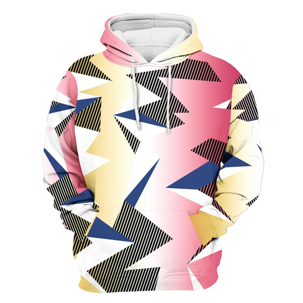 Hoodie To Match Air Griffey Max Los Angeles 1s - Geometric Camouflage Pattern All Over Print