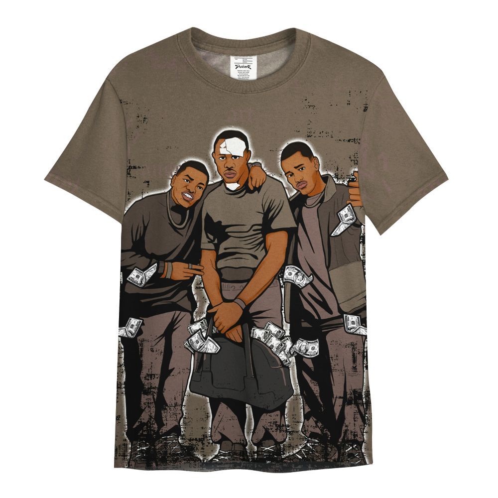 Shirt To Match AMM Dark Mocha 4s - Paid In Full Money All Over Print