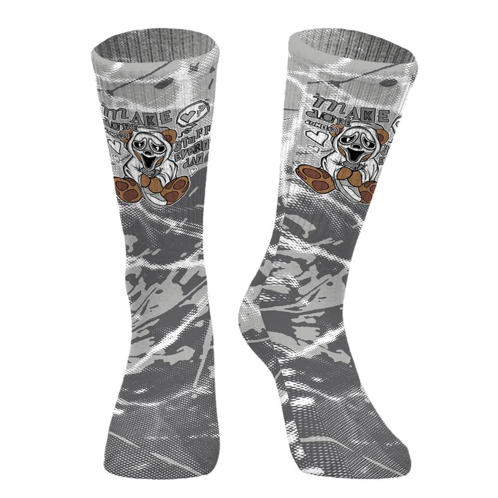 Sock To Match Retro Wet Cement 4s - Make Dopes Bear Halloween Profound