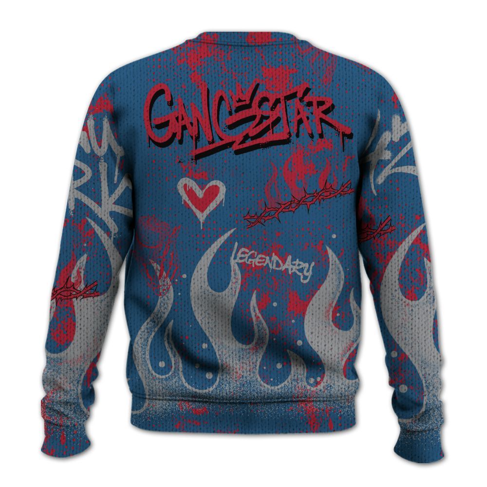 Knitted Sweater To Match Rare Air 3s - Lucky Money Paid In Full Graffiti