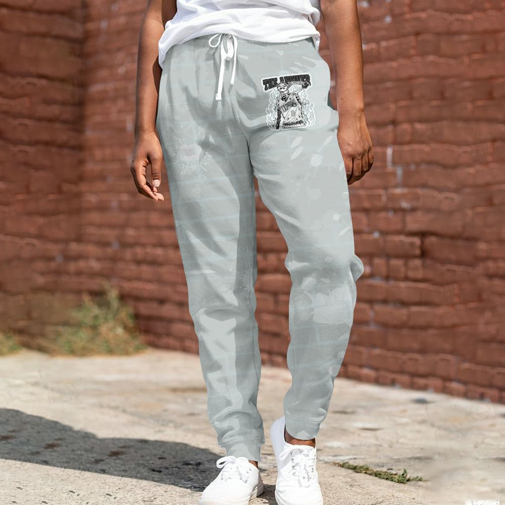 Sweatpant To Match Black Wolf Grey 12s - Allen Answer Skeleton Brick All Over Print