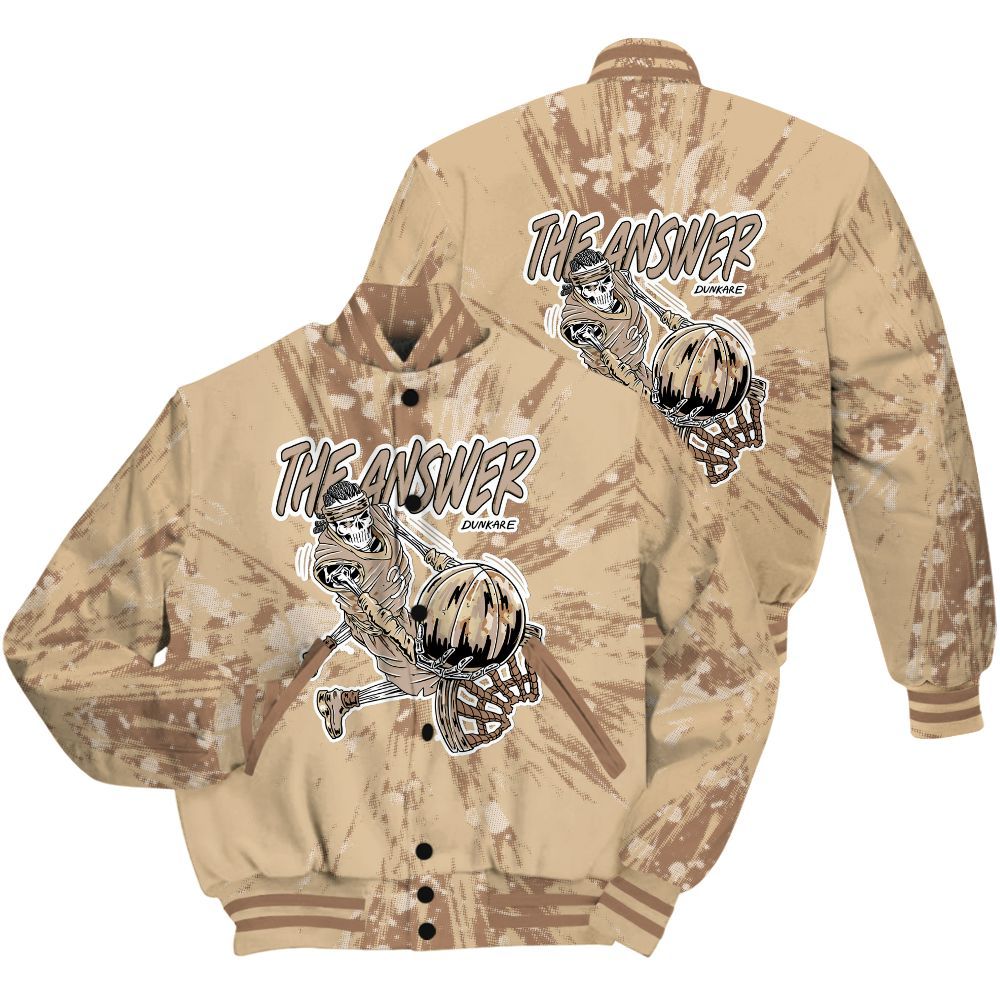 Varsity Jacket To Match Desert Camo 3s Shirt - The Answer Skeleton Luxury All Over Print