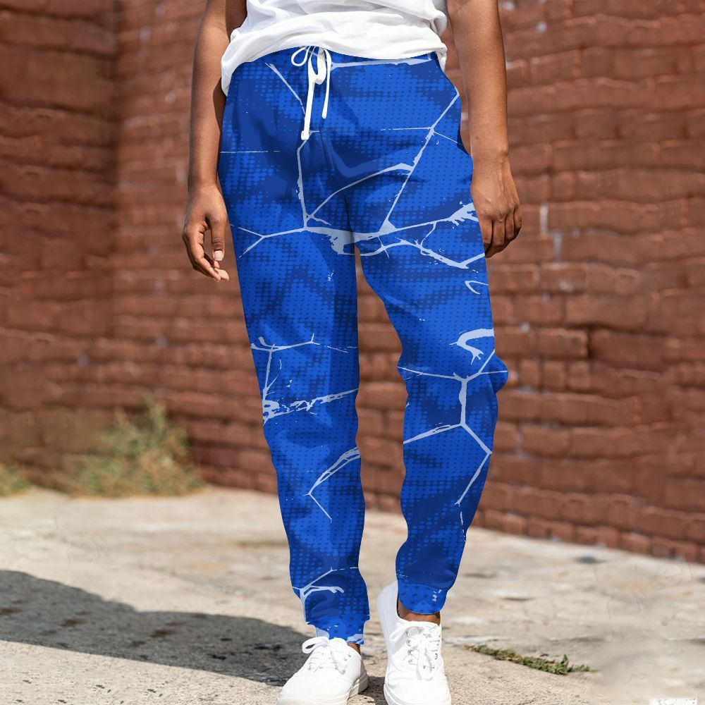 Sweatpant To Match Air Foamposite One Royal - Crack Graphic All Over Print