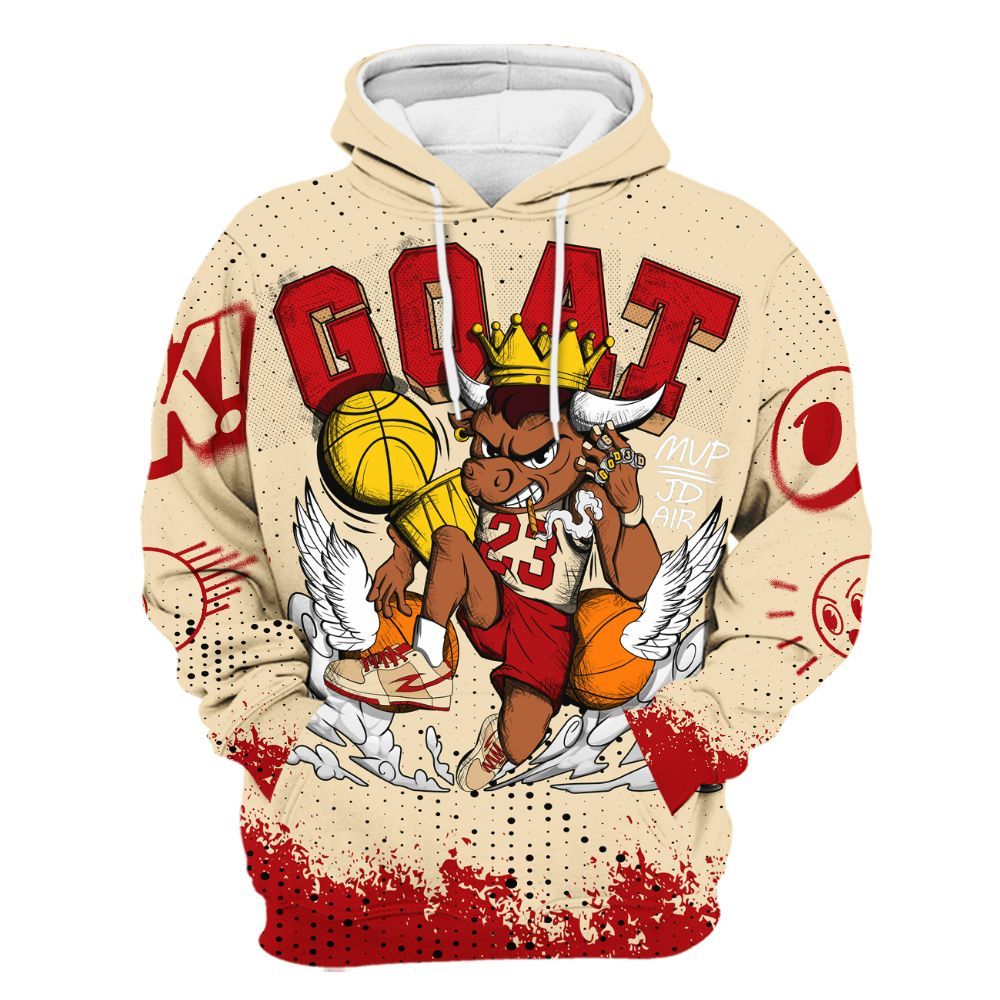 Hoodie To Match Dunk Low Strawberry Waffle - FlightMan Number 23 G.O.A.T All Over Print