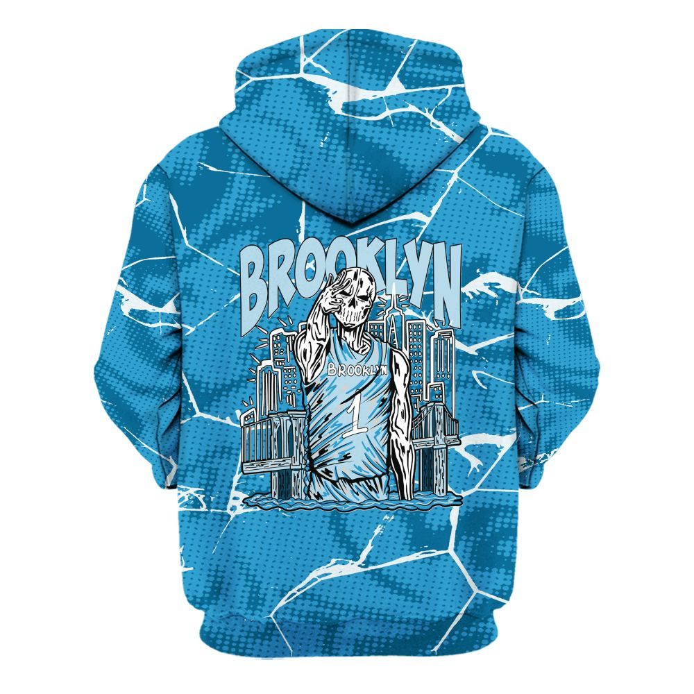 Hoodie To Match Powder Blue 9s - Brooklyn's Skeleton Crack All Over Print