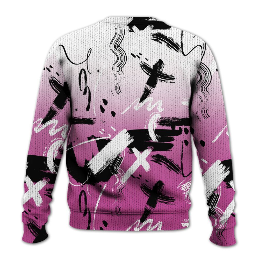 Knitted Sweater To Match Dunk Low Active Fuchsia - Money Hustle Grind Pray