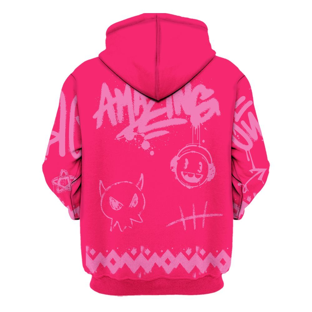 Hoodie To Match Air VaporMax Plus Triple Pink - Friday Sneaker Crayon All Over Print