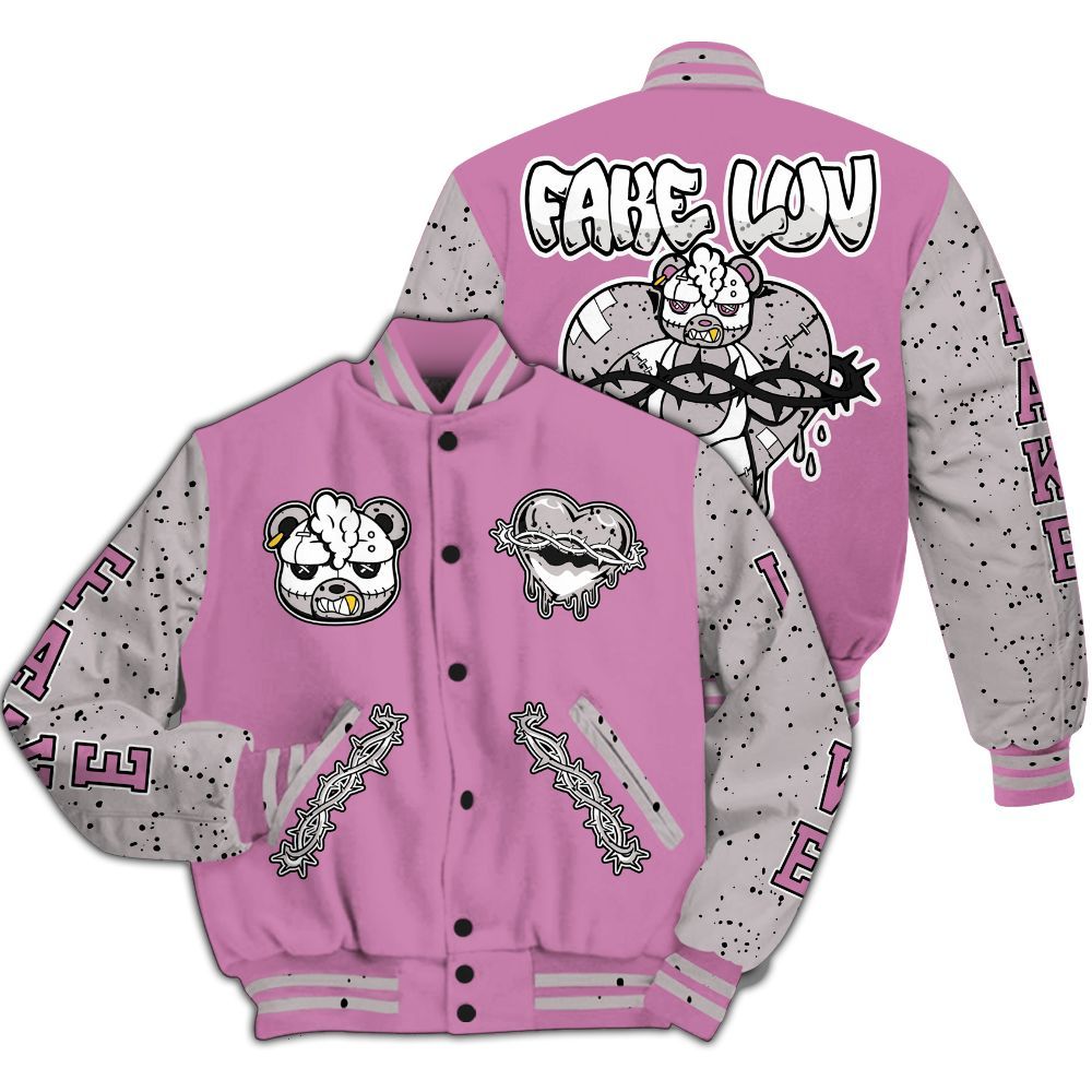 Varsity Jacket To Match Neutral Grey Black White Orchid 4s - False Romance Hugz All Over Print