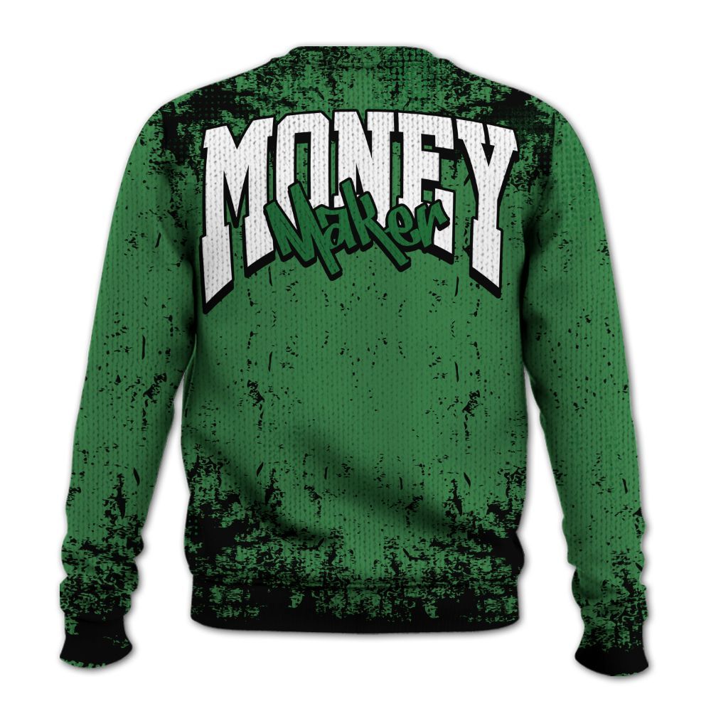 Knitted Sweater To Match Lucky Green 1s - Move In Silence Money Street Retro