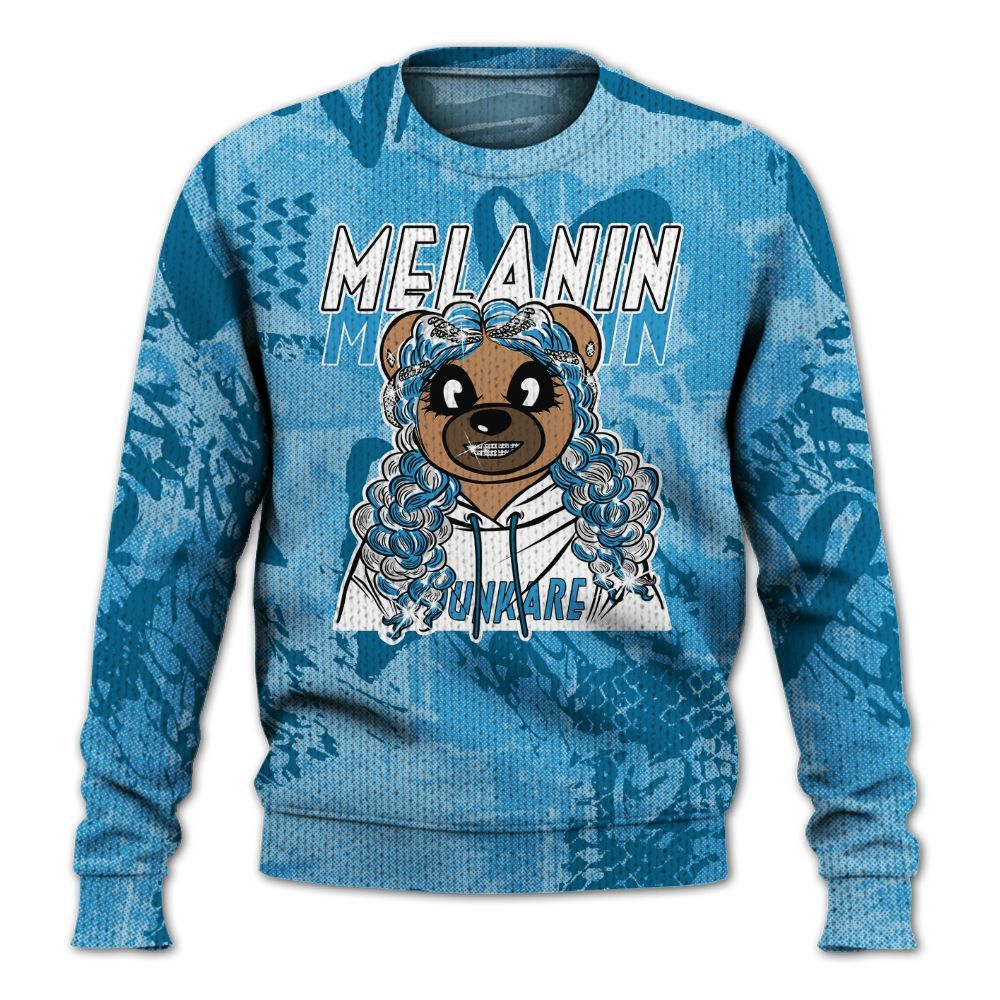 Knitted Sweater To Match Powder Blue 9s - Pigments Bear Heart Grunge