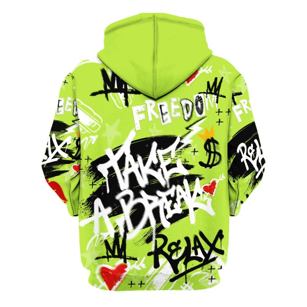 Hoodie To Match Air Force 1 Low Dance Volt - Take Break Freedom Graffiti Streetwear All Over Print