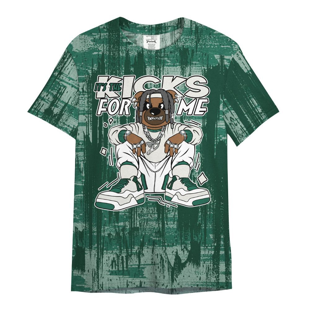 Shirt To Match Oxidized Green 4s - Sneakers Bear Glitch Art All Over Print